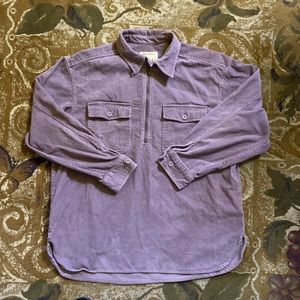 Eddie Bauer corduroy quarter zip work shirt